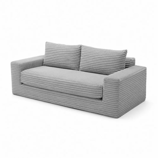 2-Sitzer Sofa Cord Grau 220x95x85 cm